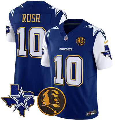 Cowboys Texas & John Madden Patch Gold Trim Vapor Jersey - All Stitched