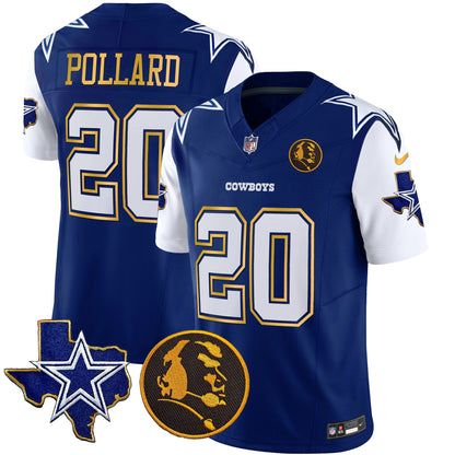 Cowboys Texas & John Madden Patch Gold Trim Vapor Jersey - All Stitched