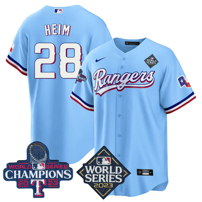 Texas Rangers 2023 World Series Champions Cool Base Jersey V4 - All Stitched