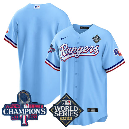 Texas Rangers 2023 World Series Champions Cool Base Jersey V4 - All Stitched