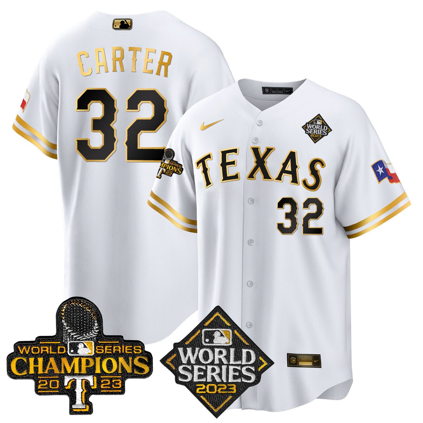 Texas Rangers 2023 World Series Champions Cool Base Jersey V4 - All Stitched