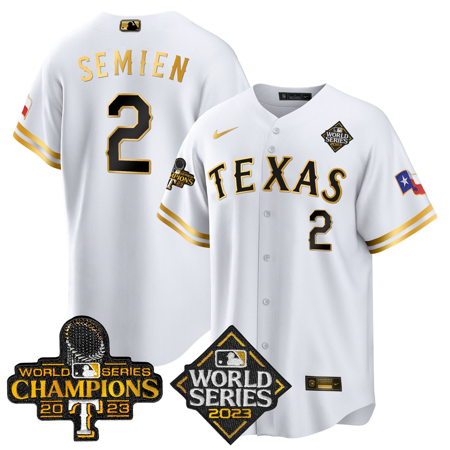 Texas Rangers 2023 World Series Champions Cool Base Jersey V4 - All Stitched