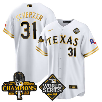 Texas Rangers 2023 World Series Champions Cool Base Jersey V4 - All Stitched