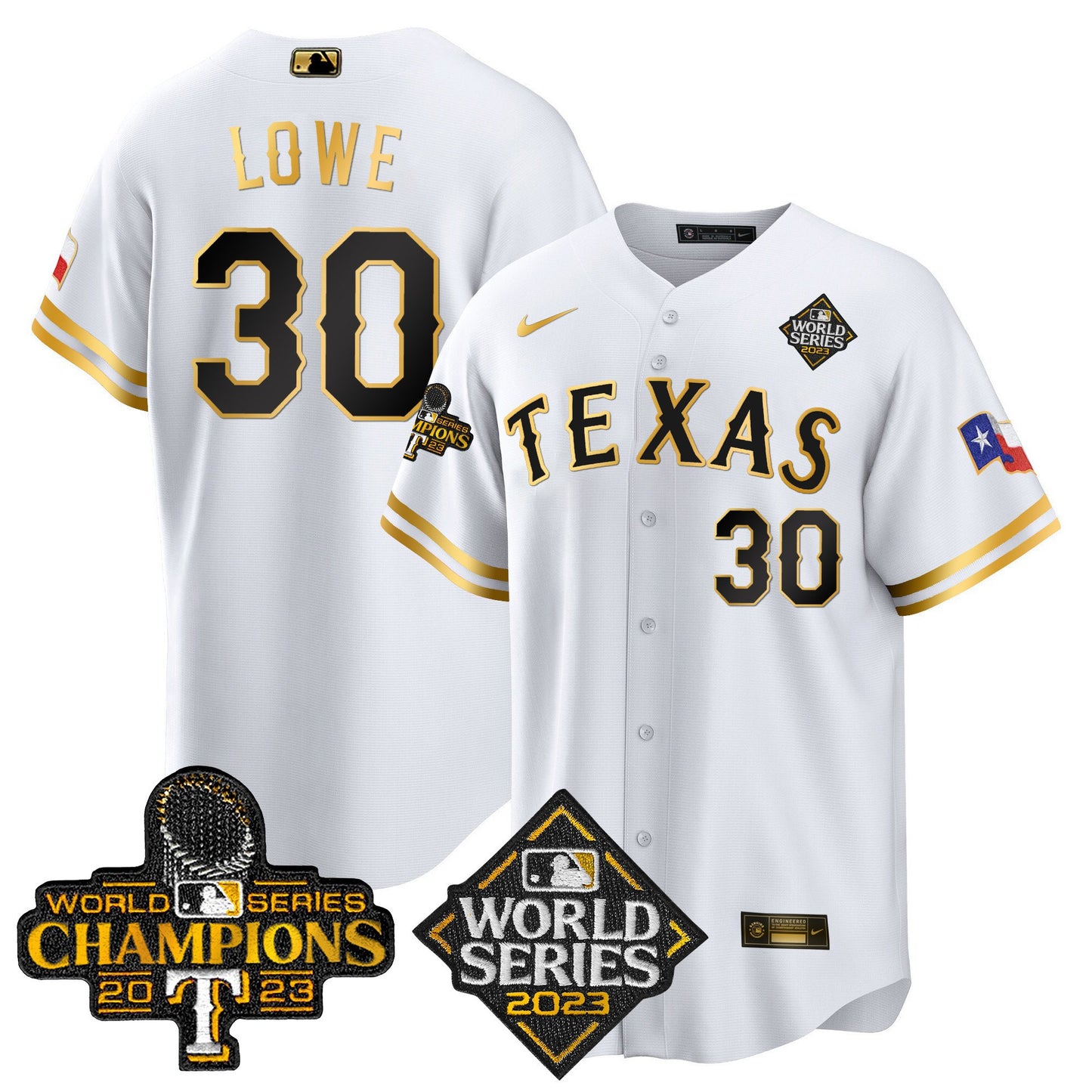 Texas Rangers 2023 World Series Champions Cool Base Jersey V4 - All Stitched