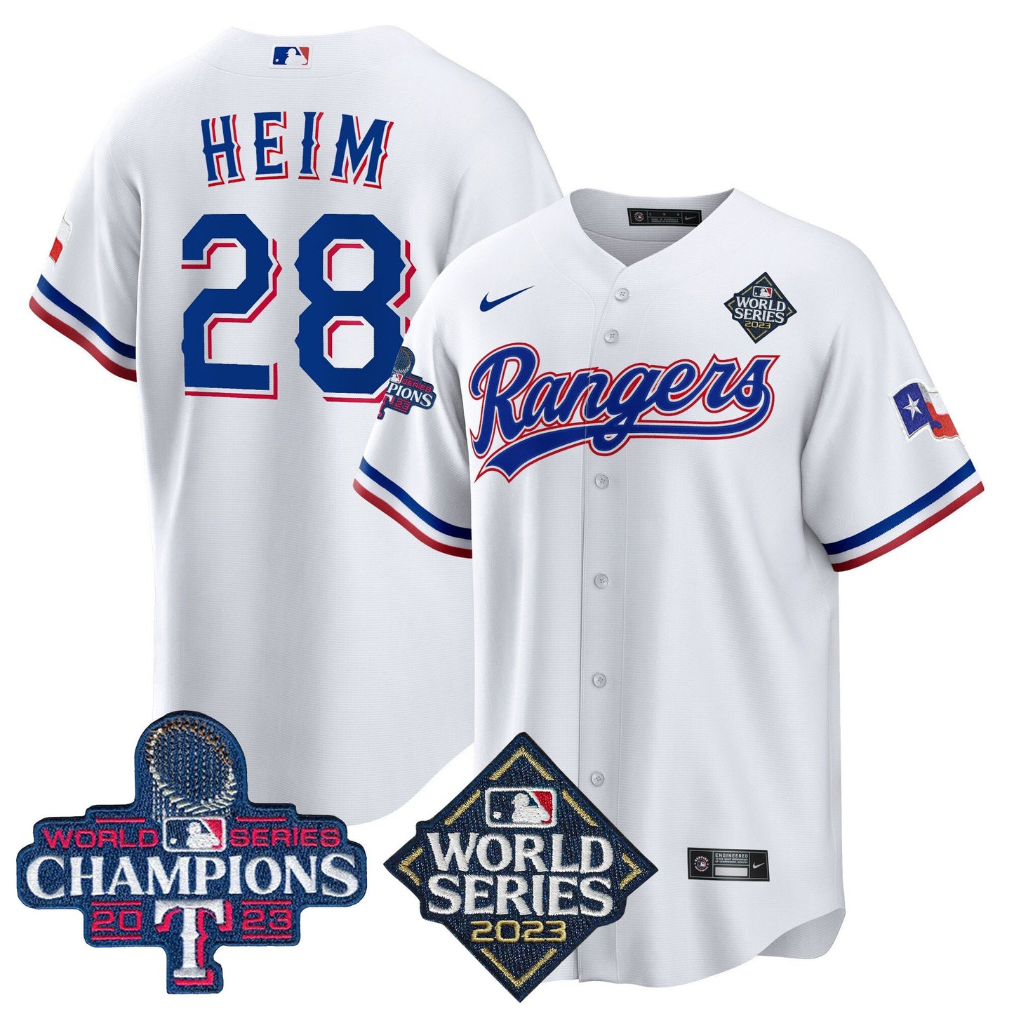 Texas Rangers 2023 World Series Champions Cool Base Jersey V4 - All Stitched