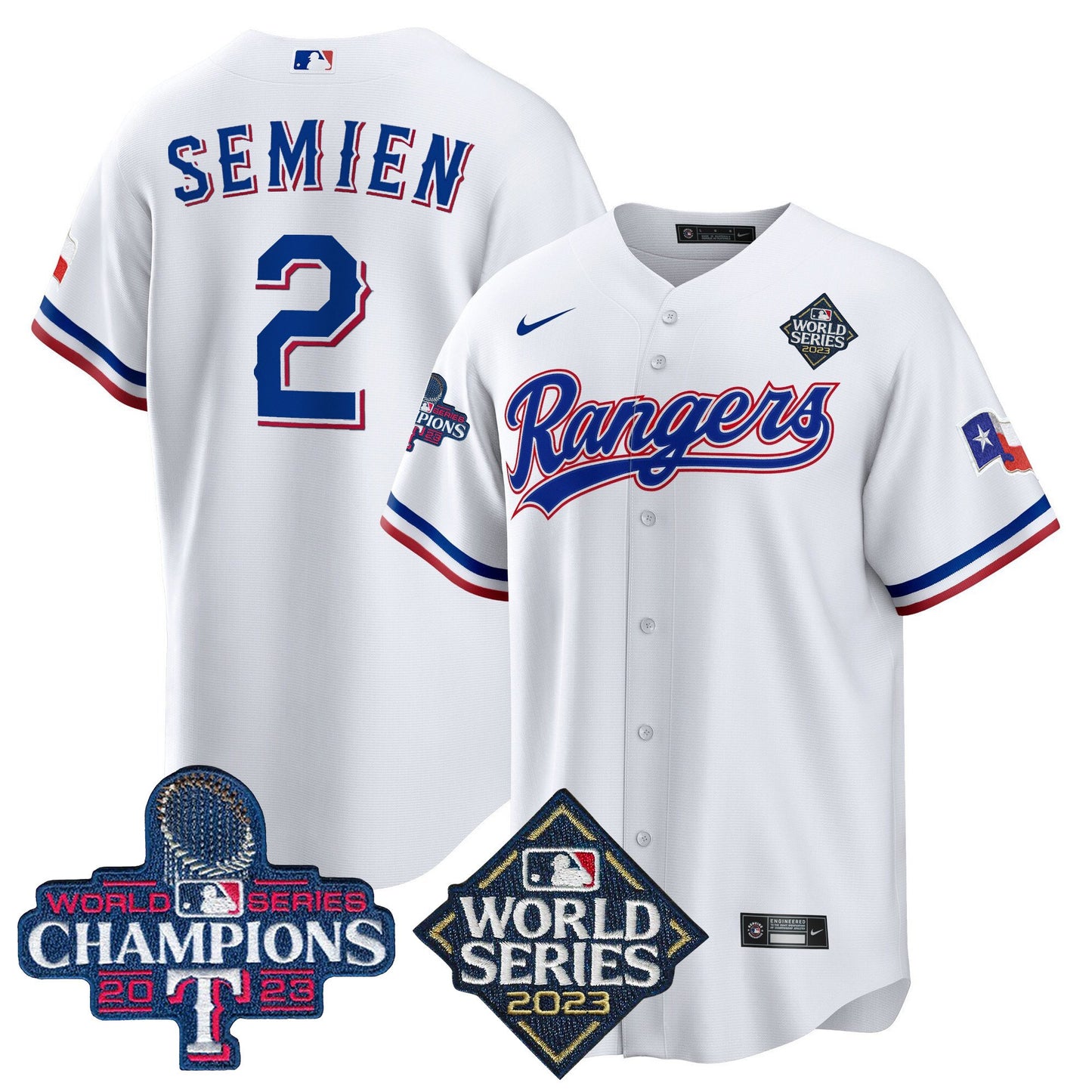 Texas Rangers 2023 World Series Champions Cool Base Jersey V4 - All Stitched