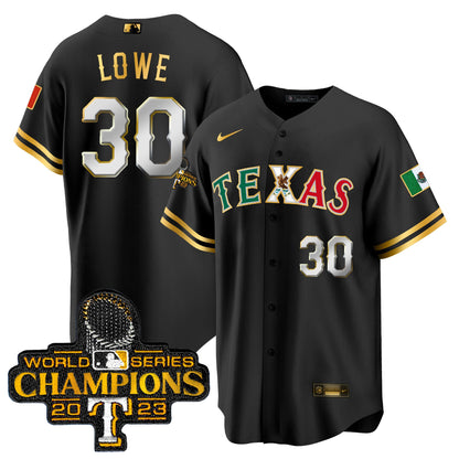 Texas Rangers Mexico 2023 World Series Champions Baseball Jersey - All Stitched