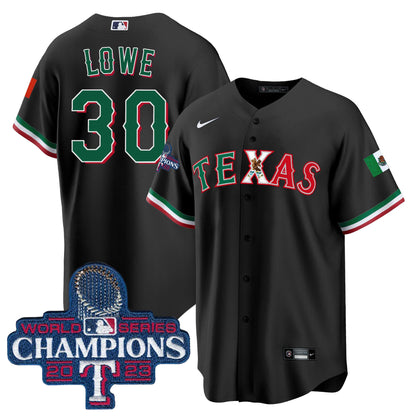 Texas Rangers Mexico 2023 World Series Champions Baseball Jersey - All Stitched