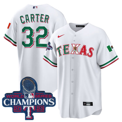 Texas Rangers Mexico 2023 World Series Champions Baseball Jersey - All Stitched