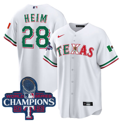 Texas Rangers Mexico 2023 World Series Champions Baseball Jersey - All Stitched