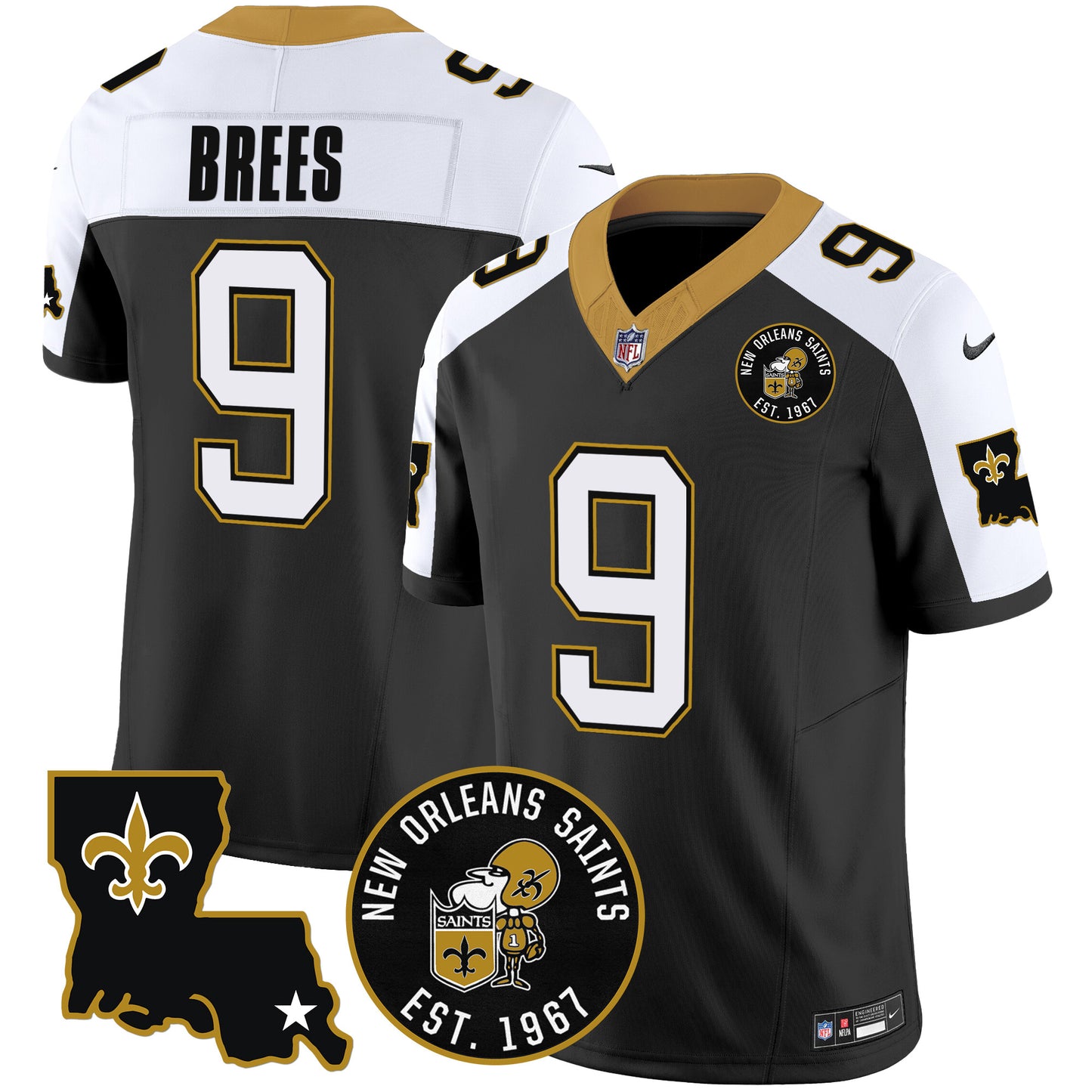 Saints EST. 1967 Patch Vapor Jersey - All Stitched