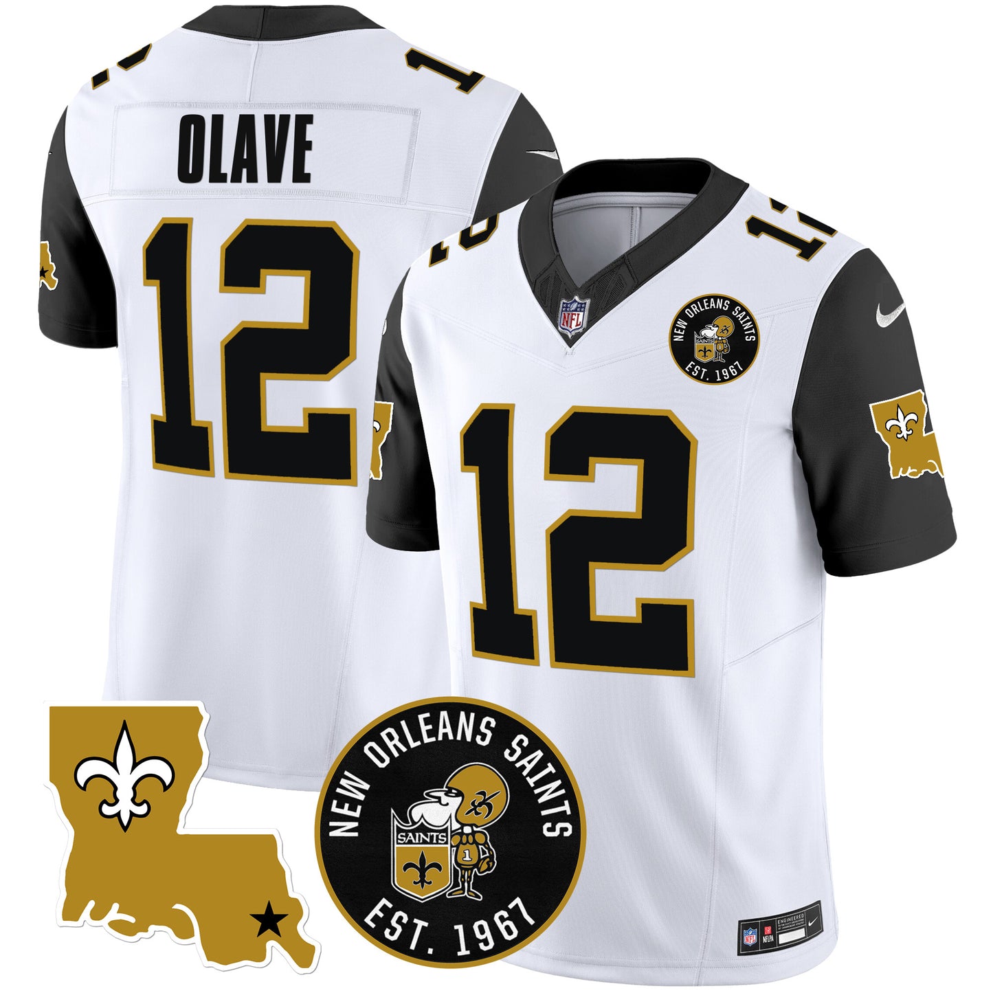 Saints EST. 1967 Patch Vapor Jersey - All Stitched