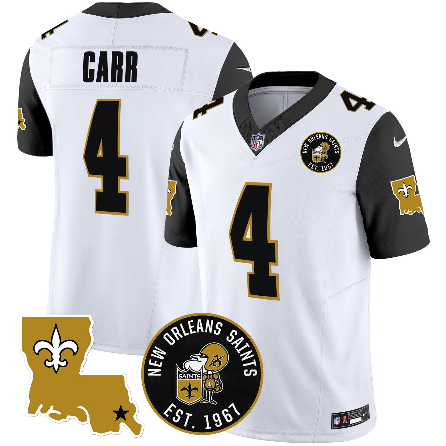 Saints EST. 1967 Patch Vapor Jersey - All Stitched