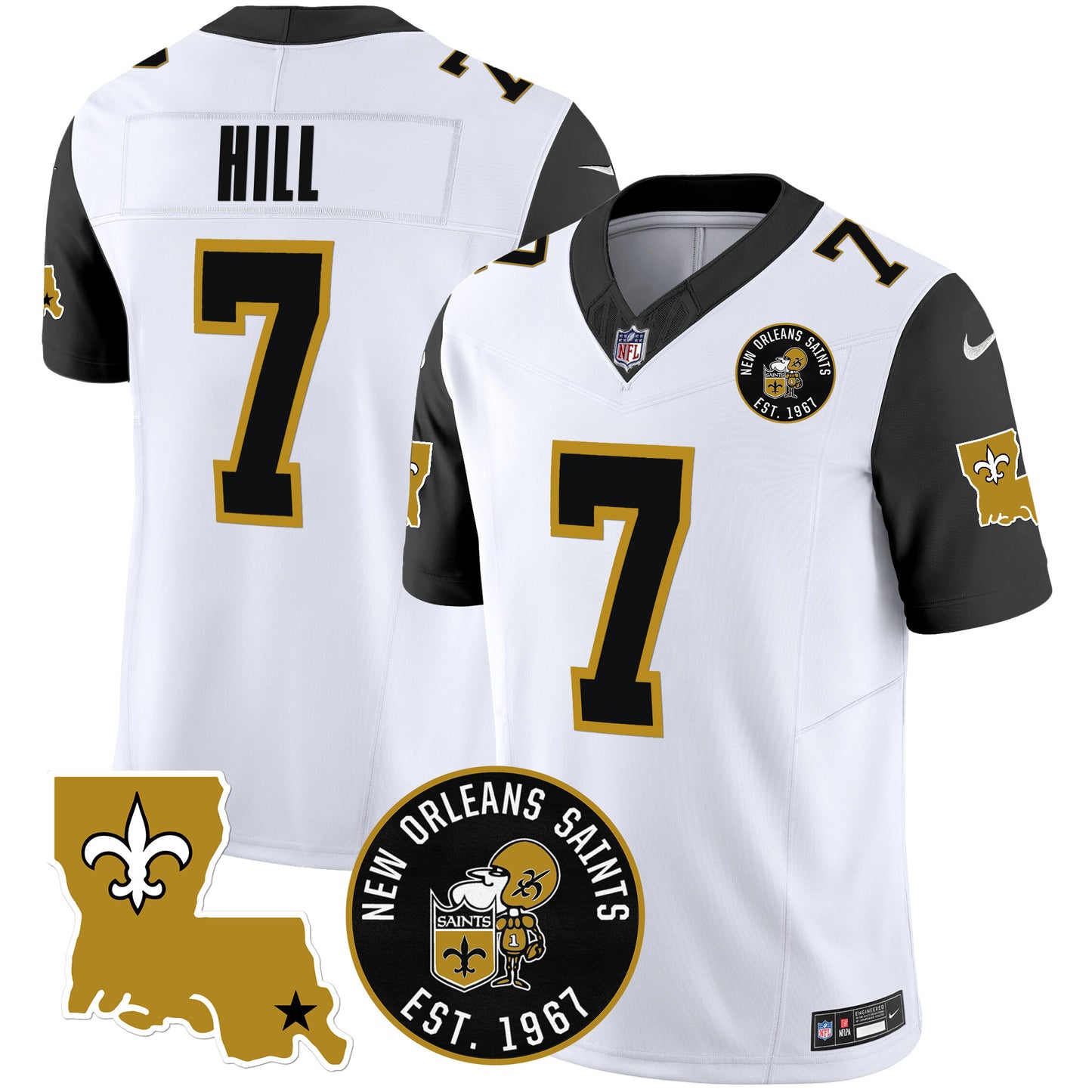 Saints EST. 1967 Patch Vapor Jersey - All Stitched