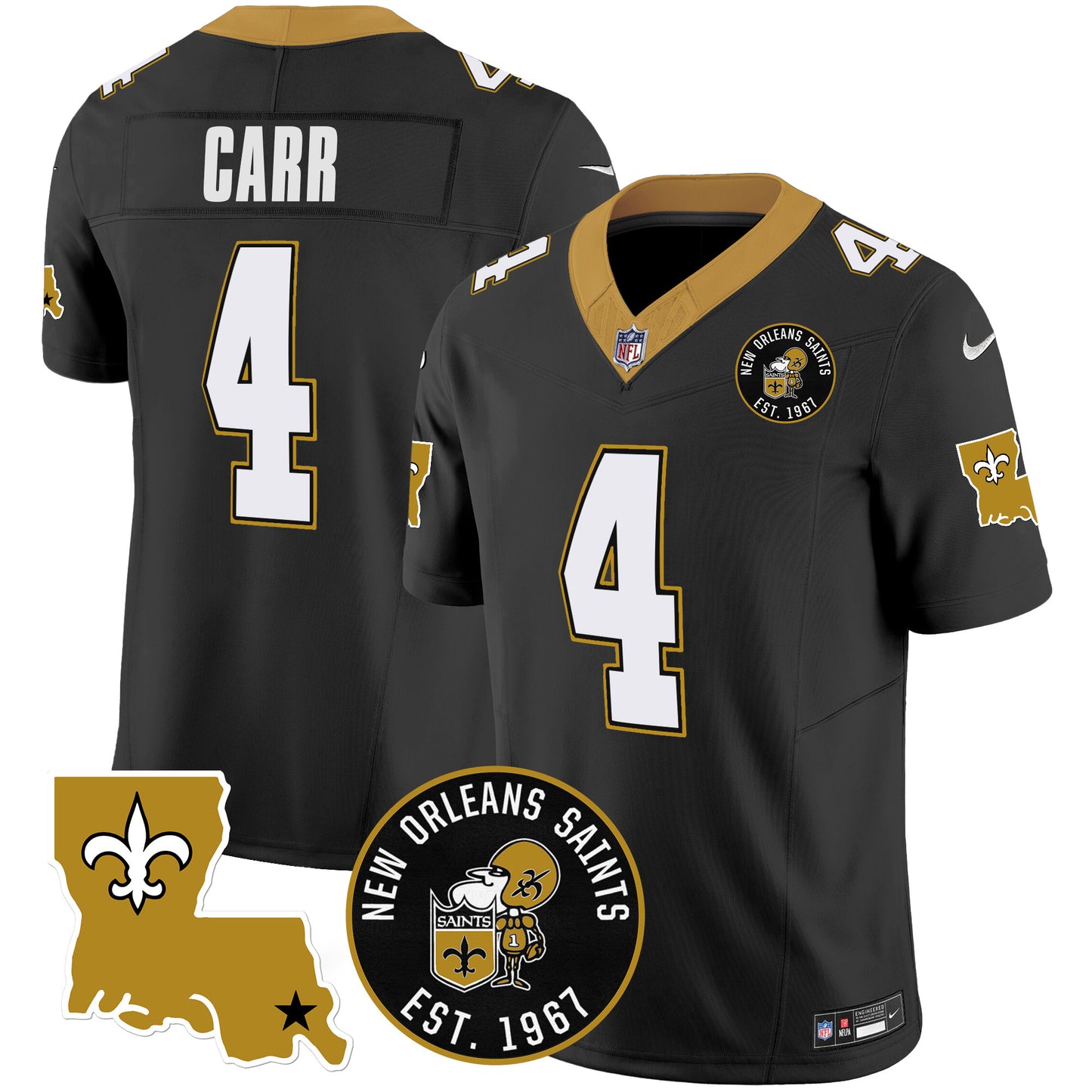 Saints EST. 1967 Patch Vapor Jersey - All Stitched