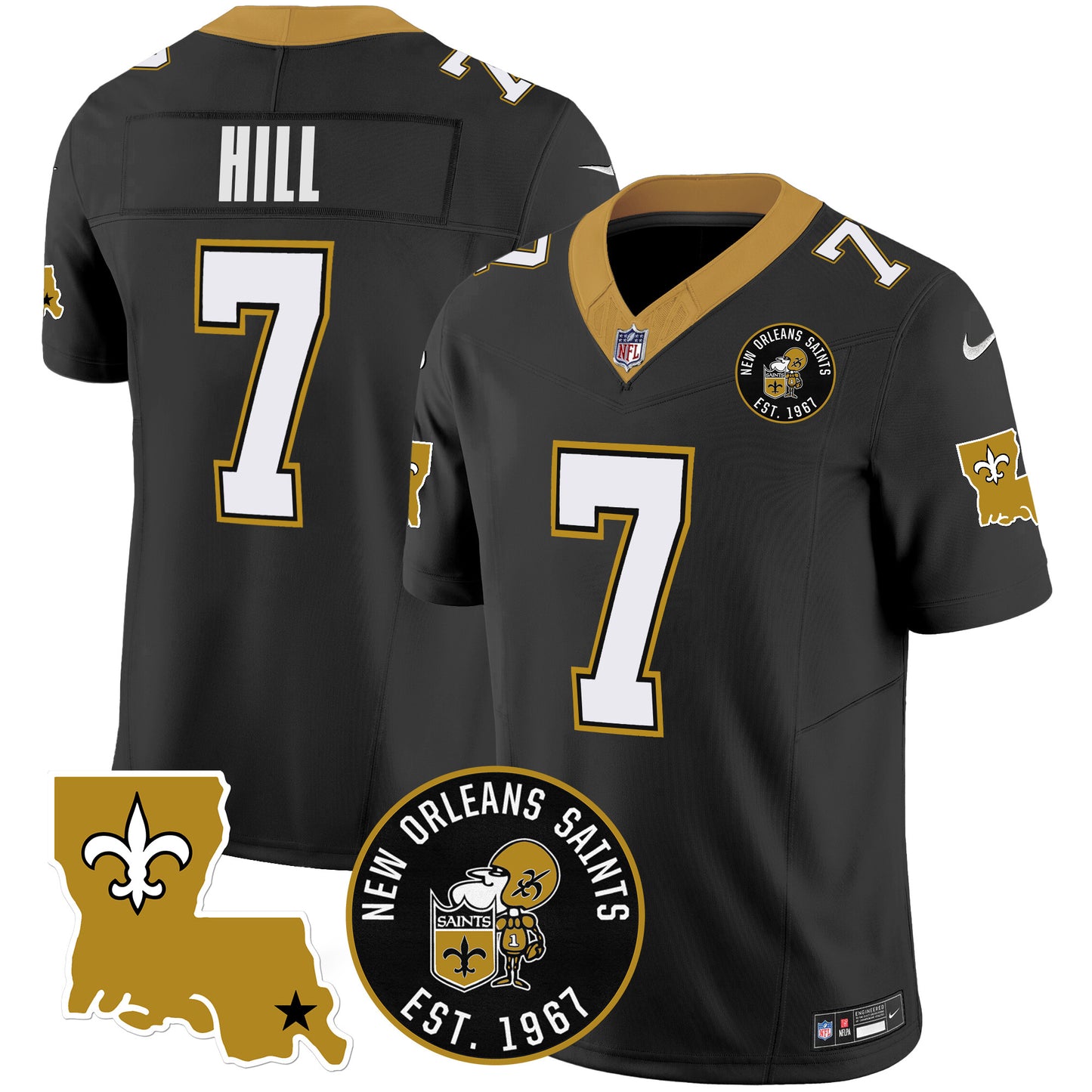 Saints EST. 1967 Patch Vapor Jersey - All Stitched