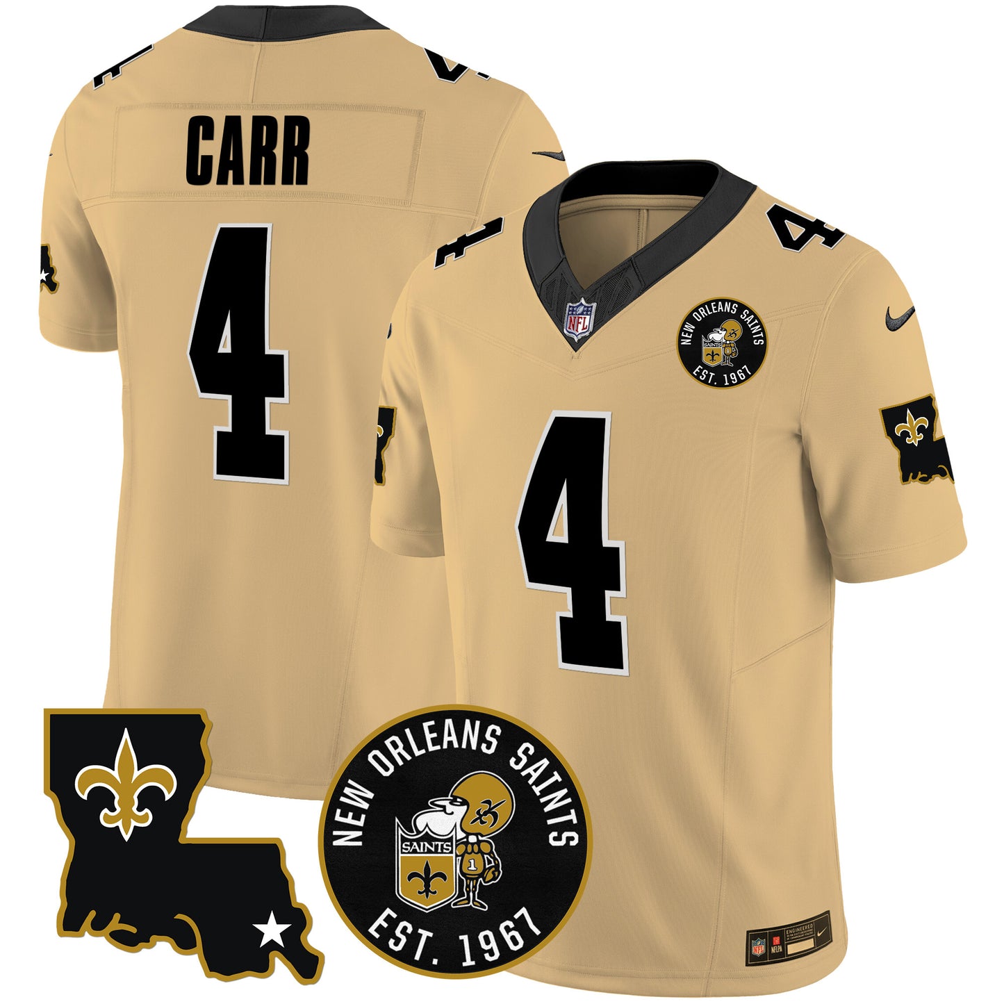 Saints EST. 1967 Patch Vapor Jersey - All Stitched