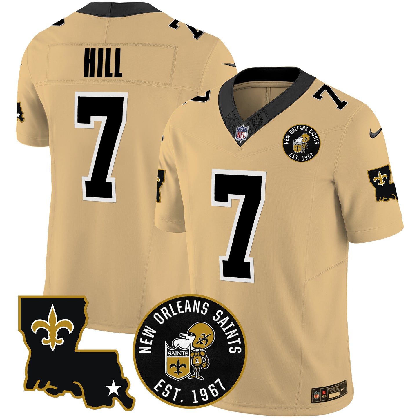 Saints EST. 1967 Patch Vapor Jersey - All Stitched