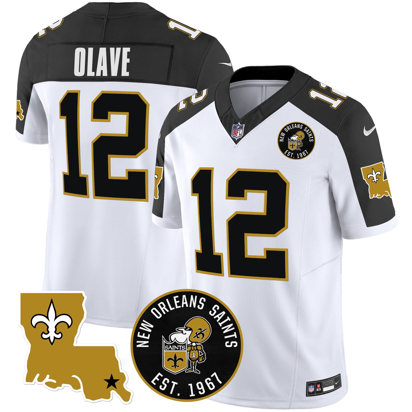 Saints EST. 1967 Patch Vapor Jersey - All Stitched