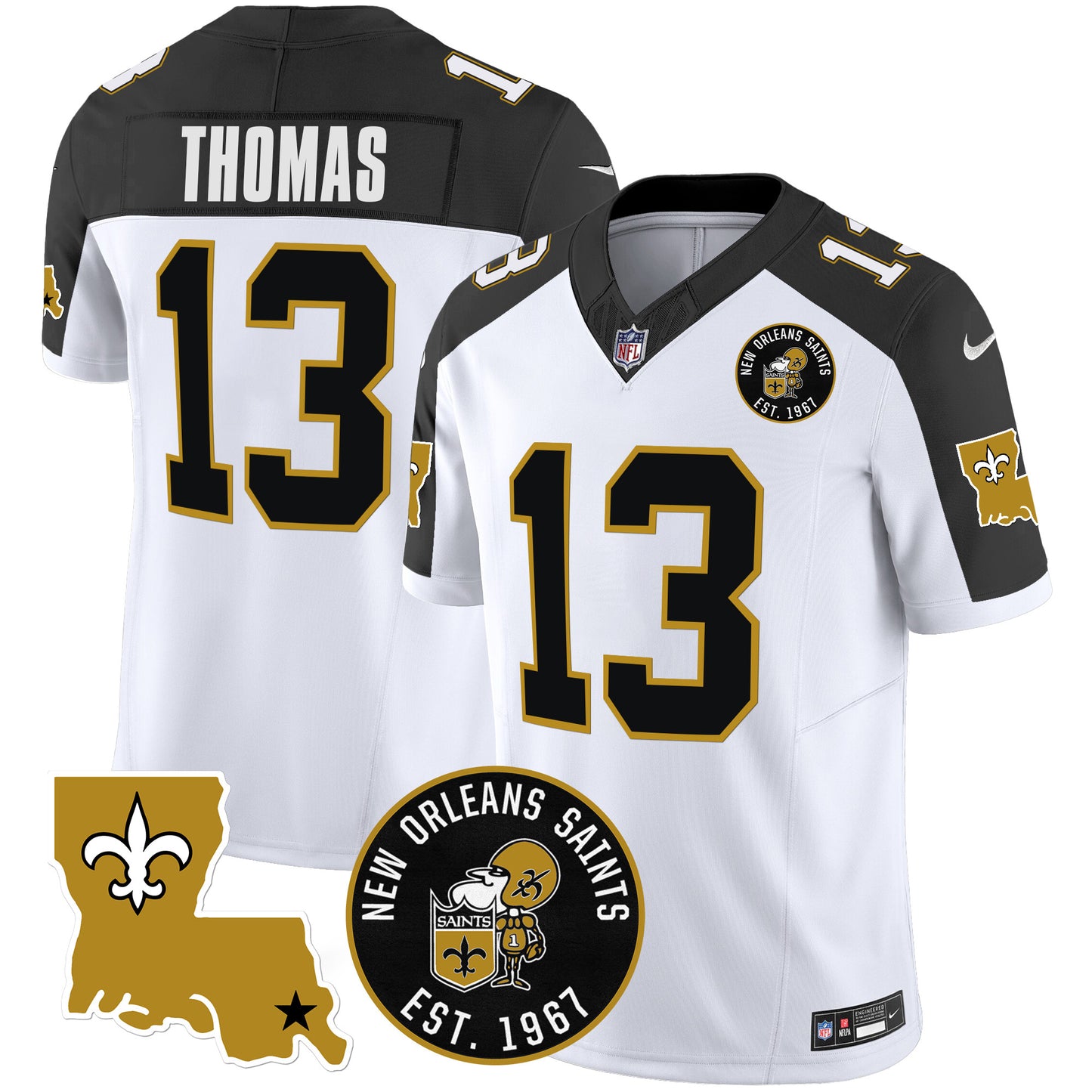 Saints EST. 1967 Patch Vapor Jersey - All Stitched