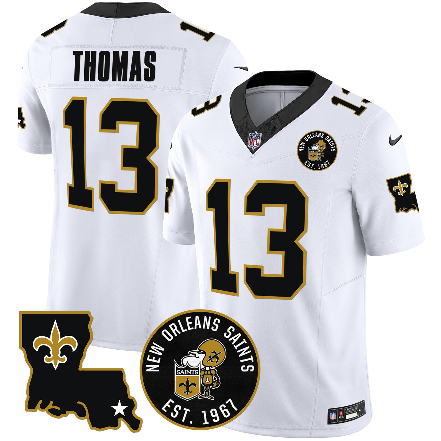 Saints EST. 1967 Patch Vapor Jersey - All Stitched