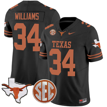 Texas Longhorns State Map & SEC Patch Vapor Jersey V2 - All Stitched