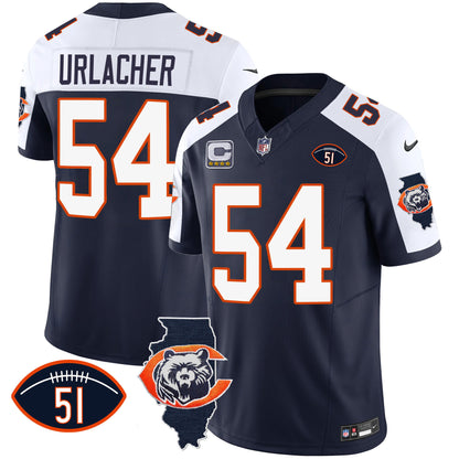 Bears Throwback Illinois Patch Vapor Jersey - All Stitched