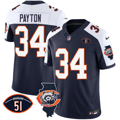 Bears Throwback Illinois Patch Vapor Jersey - All Stitched