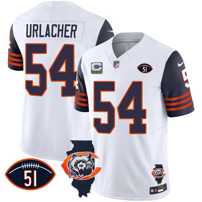 Bears Throwback Illinois Patch Vapor Jersey - All Stitched