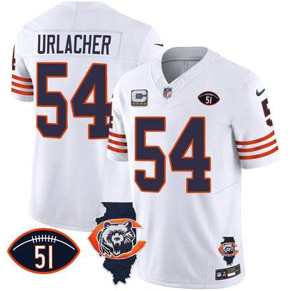 Bears Throwback Illinois Patch Vapor Jersey - All Stitched