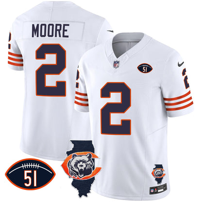 Bears Throwback Illinois Patch Vapor Jersey - All Stitched