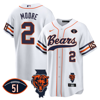 Bears Illinois Patch Baseball Jersey - All Stitched