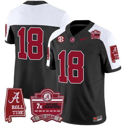 Alabama Crimson Tide Nick Saban 7x Champions Patch Vapor Jersey - All Stitched