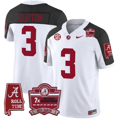 Alabama Crimson Tide Nick Saban 7x Champions Patch Vapor Jersey - All Stitched