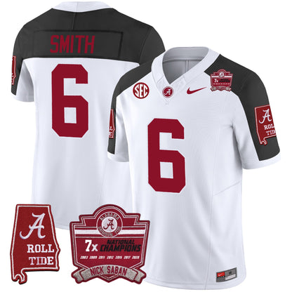 Alabama Crimson Tide Nick Saban 7x Champions Patch Vapor Jersey - All Stitched