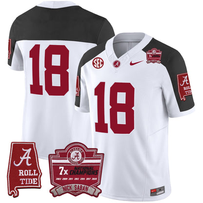 Alabama Crimson Tide Nick Saban 7x Champions Patch Vapor Jersey - All Stitched