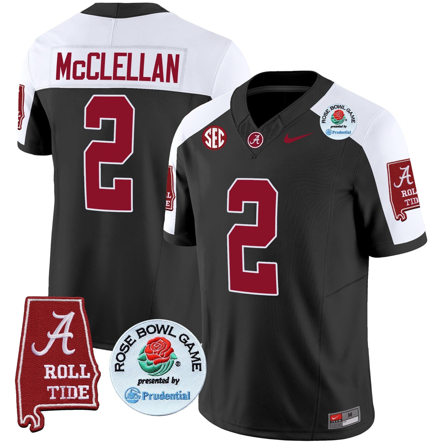 Alabama Crimson Tide Rose Bowl Patch Vapor Limited Jersey - All Stitched