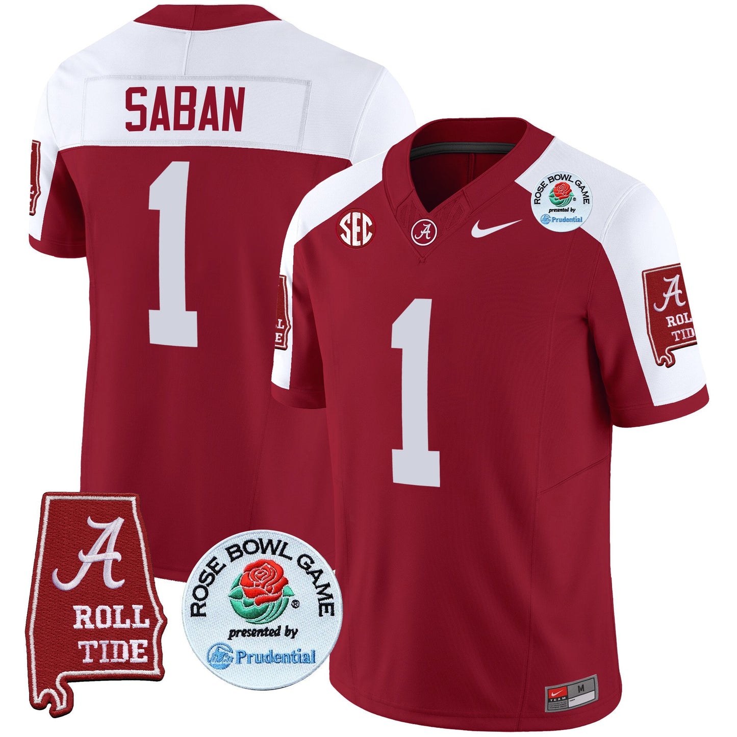 Alabama Crimson Tide Rose Bowl Patch Vapor Limited Jersey - All Stitched