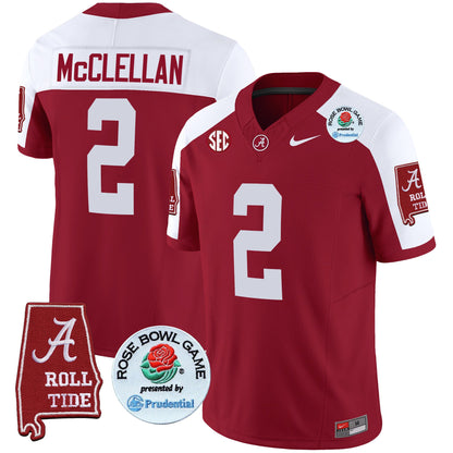 Alabama Crimson Tide Rose Bowl Patch Vapor Limited Jersey - All Stitched