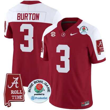 Alabama Crimson Tide Rose Bowl Patch Vapor Limited Jersey - All Stitched