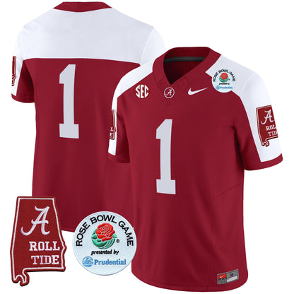 Alabama Crimson Tide Rose Bowl Patch Vapor Limited Jersey - All Stitched