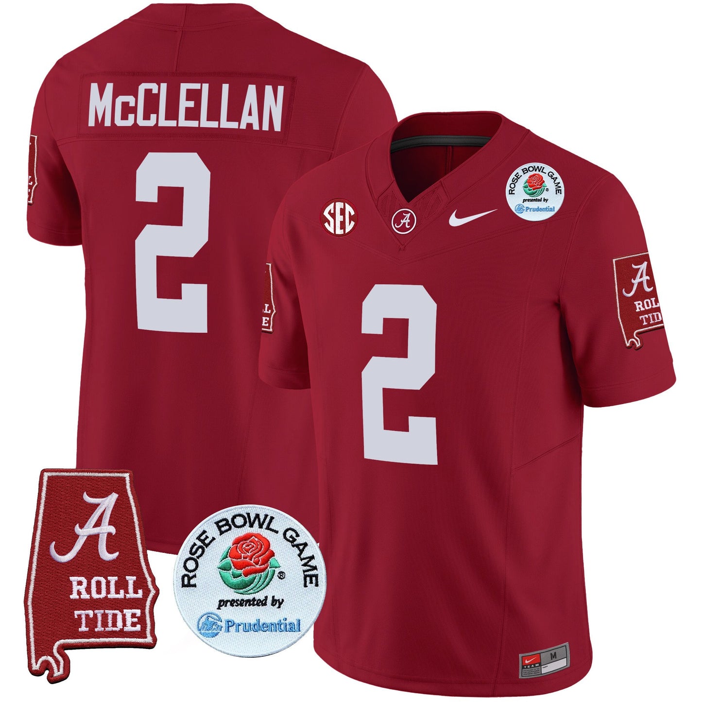 Alabama Crimson Tide Rose Bowl Patch Vapor Limited Jersey - All Stitched