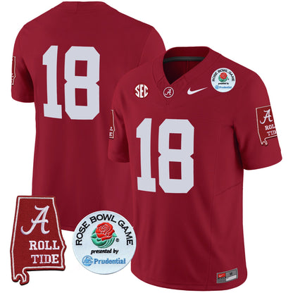 Alabama Crimson Tide Rose Bowl Patch Vapor Limited Jersey - All Stitched