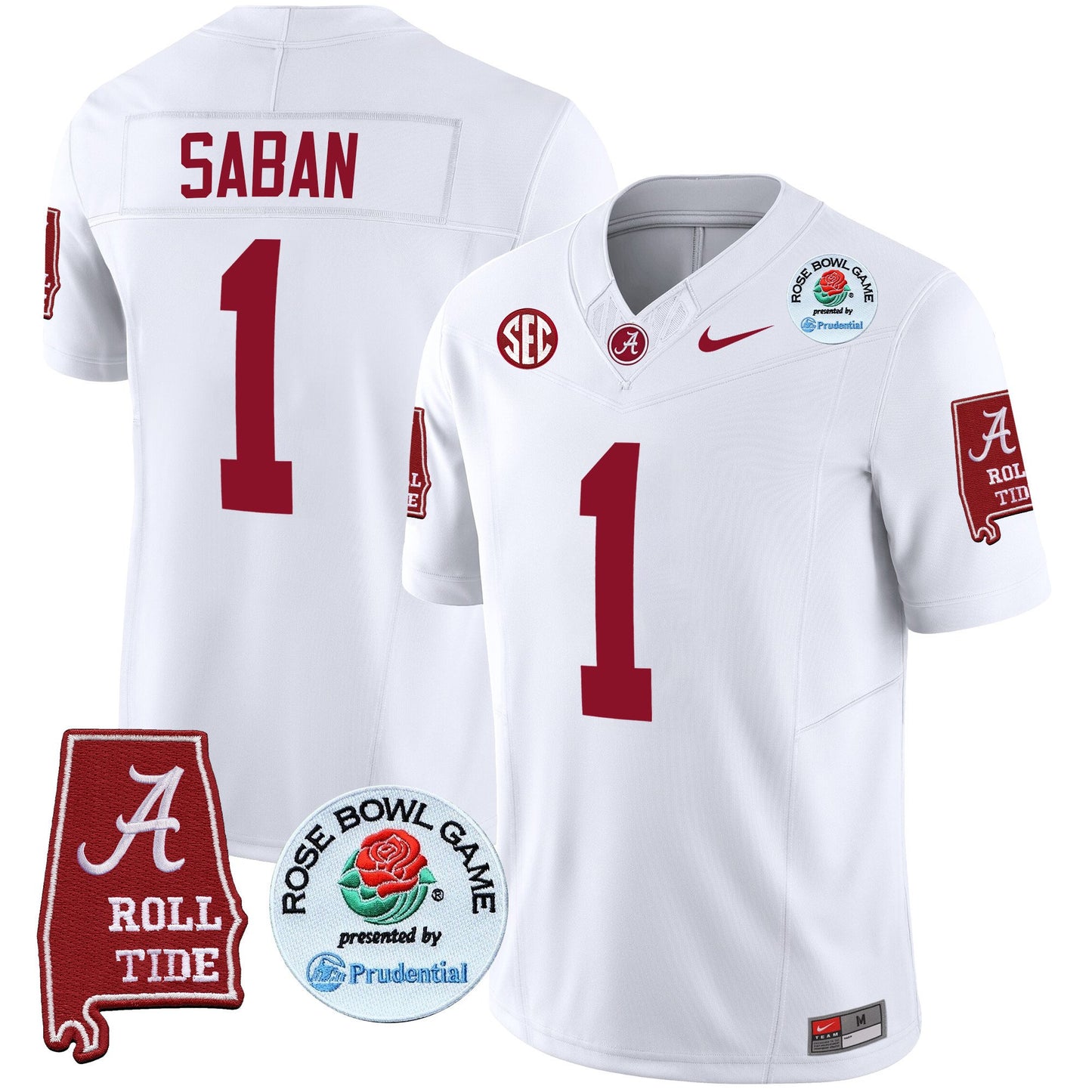 Alabama Crimson Tide Rose Bowl Patch Vapor Limited Jersey - All Stitched