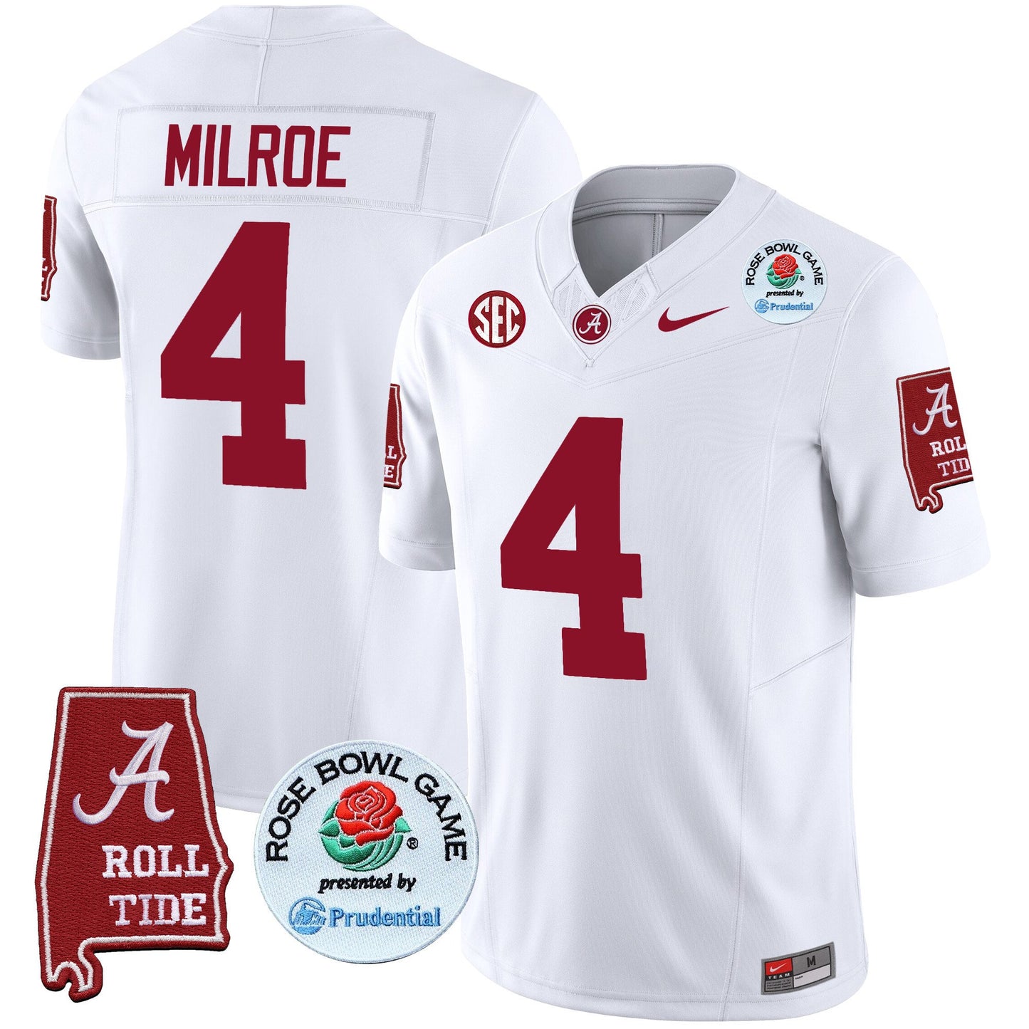 Alabama Crimson Tide Rose Bowl Patch Vapor Limited Jersey - All Stitched