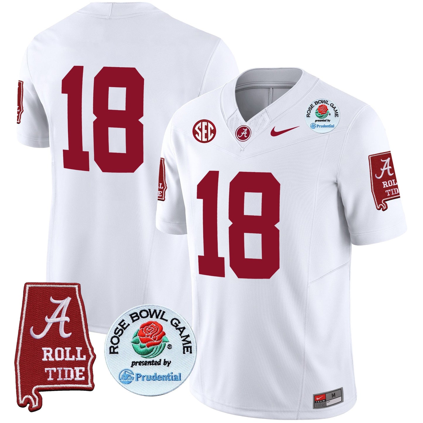 Alabama Crimson Tide Rose Bowl Patch Vapor Limited Jersey - All Stitched