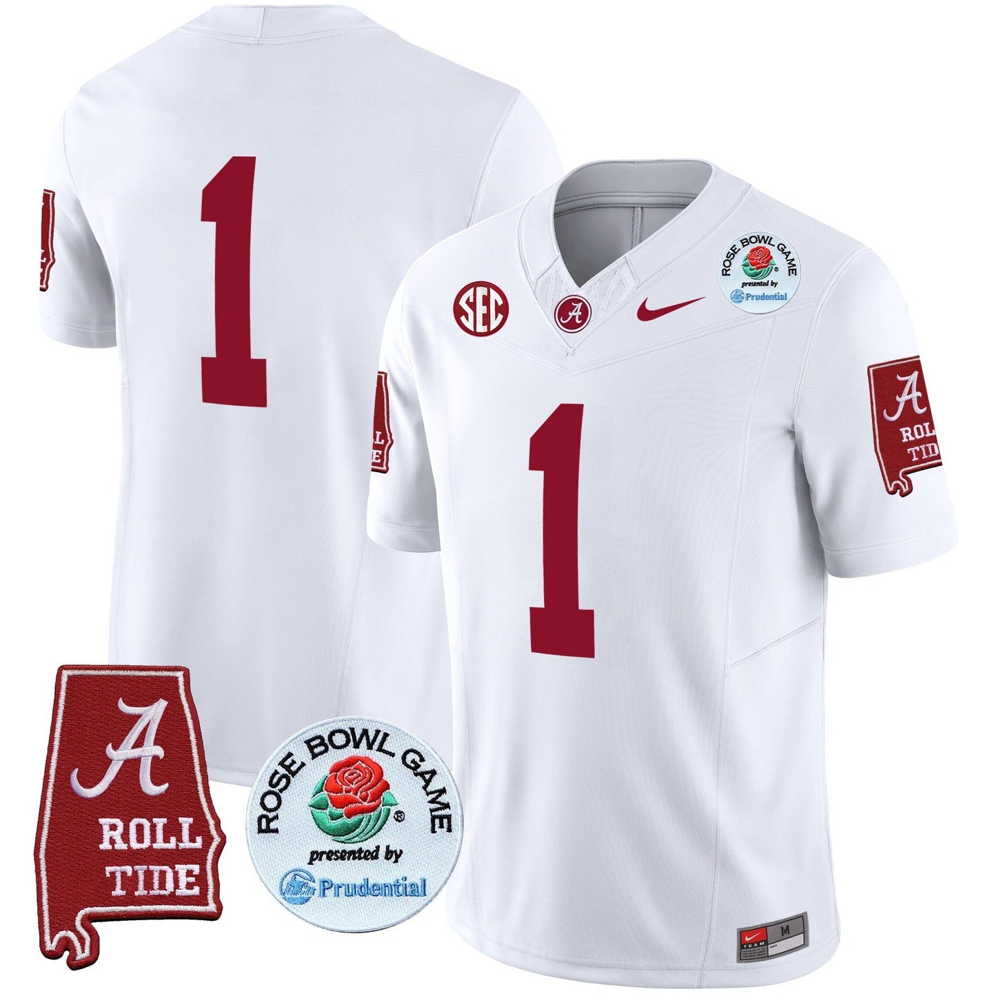 Alabama Crimson Tide Rose Bowl Patch Vapor Limited Jersey - All Stitched