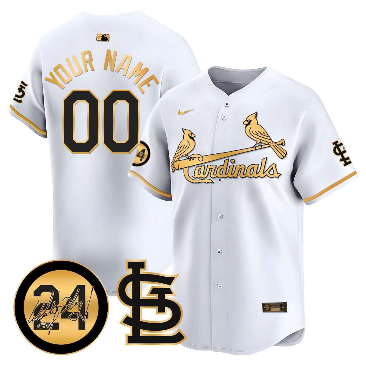 St. Louis Cardinals Memorial Vapor Premier Limited Custom Jersey - All Stitched