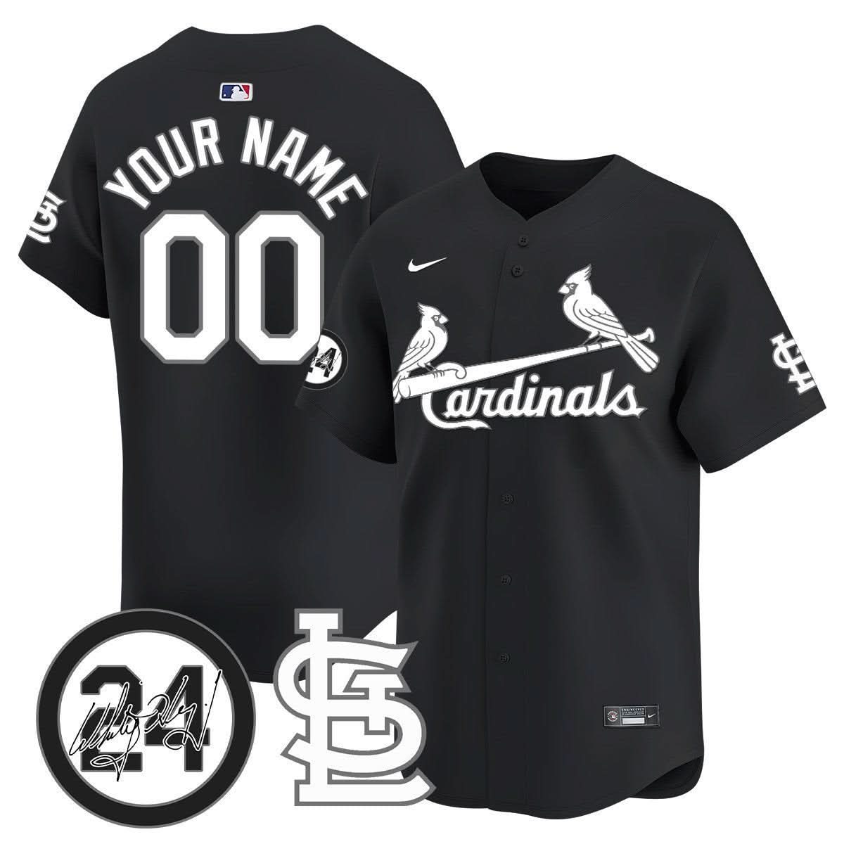 St. Louis Cardinals Memorial Vapor Premier Limited Custom Jersey - All Stitched