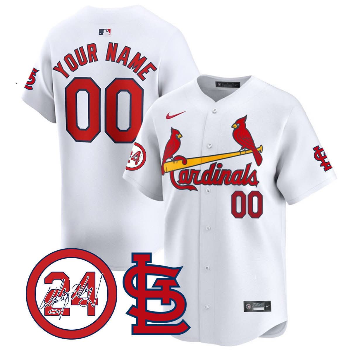 St. Louis Cardinals Memorial Vapor Premier Limited Custom Jersey - All Stitched